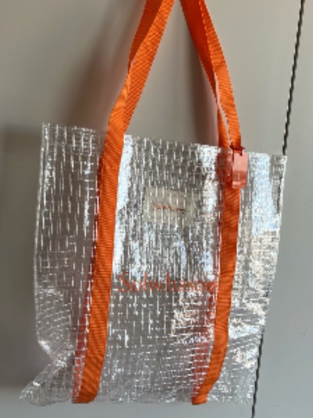 CJ Hendry x Sulwhasoo Clear Tote Bag with Bright Orange Webbing Straps